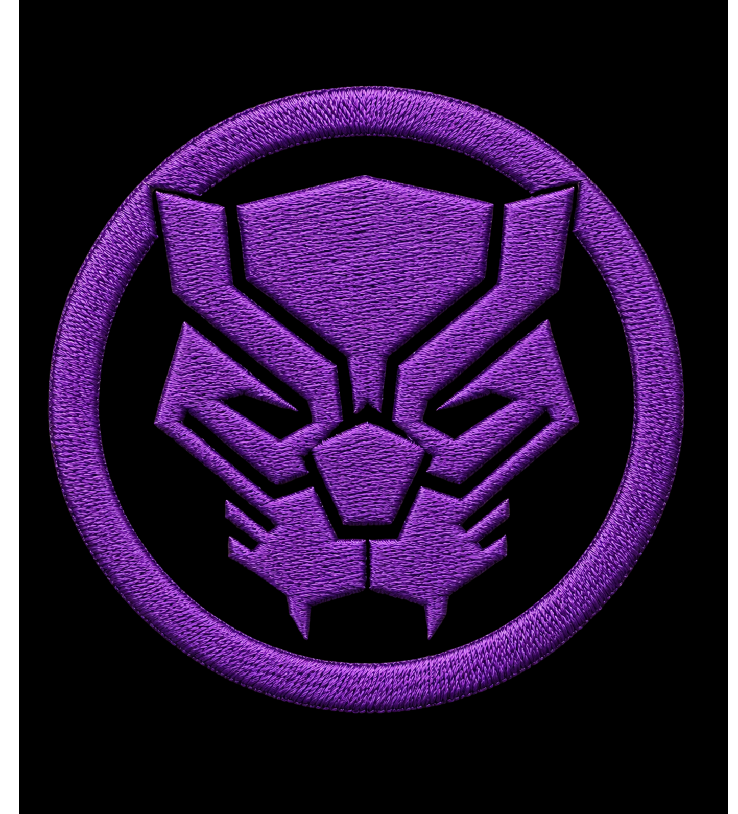Black Panther Embroidery Classic Crew T-Shirt