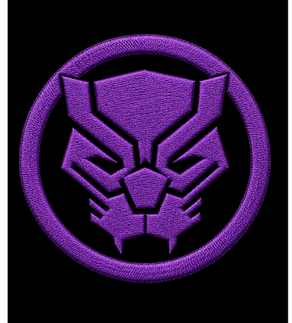 Black Panther Embroidery Classic Crew T-Shirt